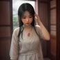 用户「成都新手」头像，年轻女性照片，室内柔和灯光背景